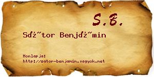 Sátor Benjámin névjegykártya