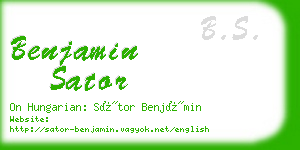 benjamin sator business card